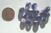 15 8mm Round Dark Blue with Red White Millefiore